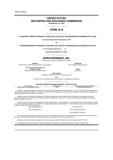 Thumbnail AeroVironment 10-Q Quarterly Report FY2023 