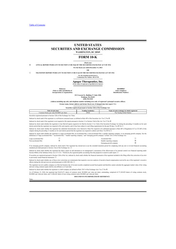 Vorschaubild Apogee Therapeutics 10-K Jahresbericht 2023