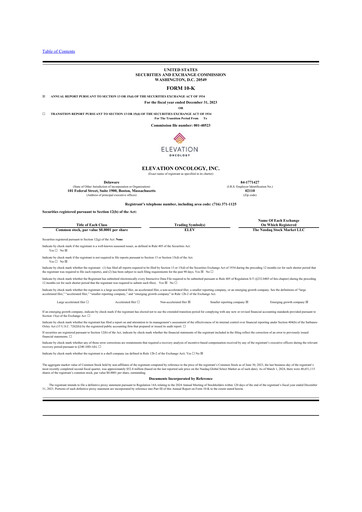 Vorschaubild Elevation Oncology 10-K Jahresbericht 2023