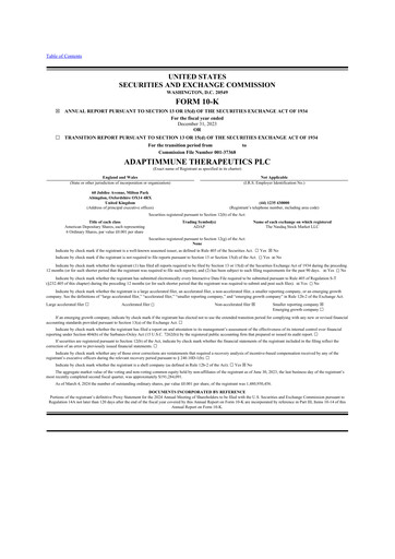 Thumbnail Adaptimmune Therapeutics 10-K Annual Report 2023