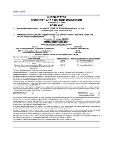 Miniature XOMA Royalty 10-K Rapport annuel 2023