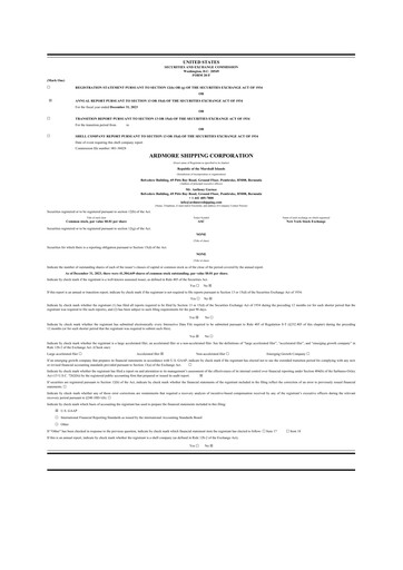 Thumbnail Ardmore Shipping
 20-F Annual Report 2023