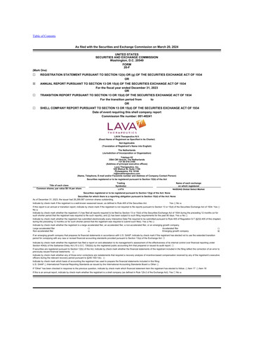 Thumbnail Lava Therapeutics 20-F Annual Report 2023