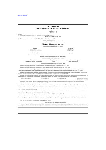 Vorschaubild BioXcel Therapeutics 10-K Jahresbericht 2023