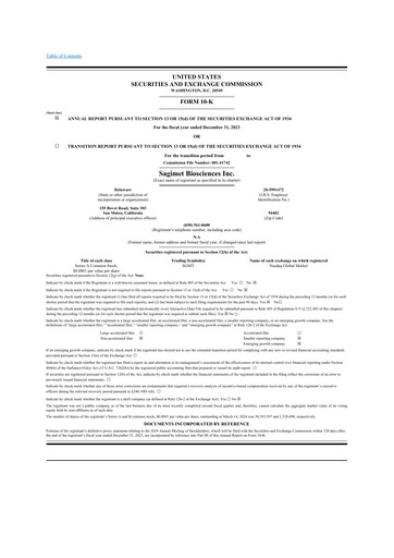 Vorschaubild Sagimet Biosciences 10-K Jahresbericht 2023