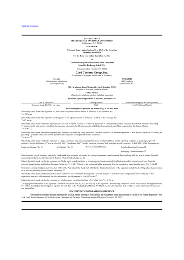 Thumbnail 22nd Century Group
 10-K Annual Report 2023