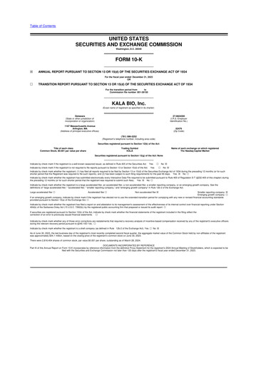 Thumbnail KALA BIO 10-K Annual Report 2023