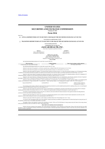 Miniature Jaguar Health 10-K Rapport annuel 2023