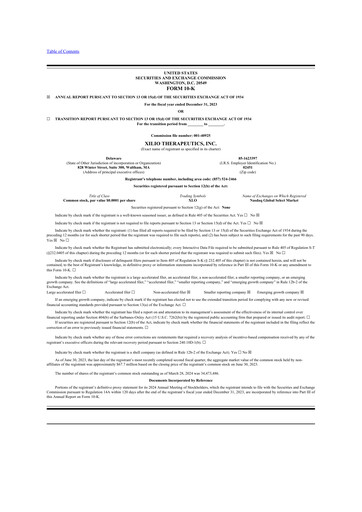 Vorschaubild Xilio Therapeutics 10-K Jahresbericht 2023