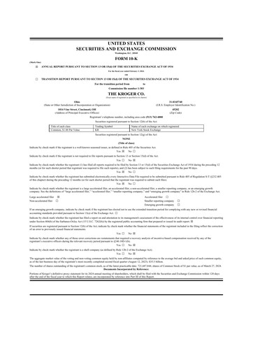 Thumbnail Kroger 10-K Annual Report 2024