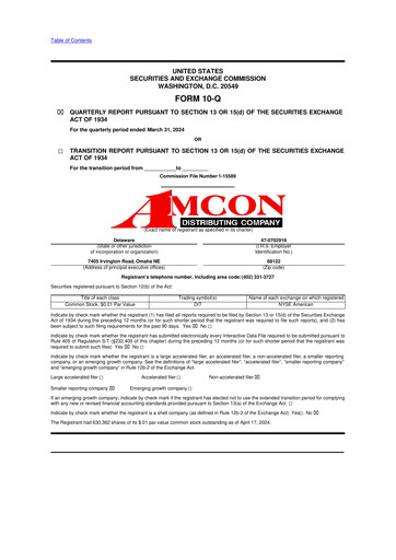 Vorschaubild AMCON Distributing Company 10-Q Quartalsbericht 2024 