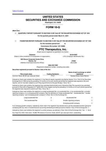 Thumbnail PTC Therapeutics
 10-Q Quarterly Report FY2024 