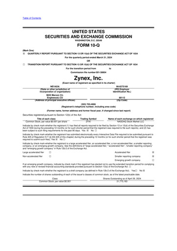 Thumbnail Zynex 10-Q Quarterly Report FY2024 