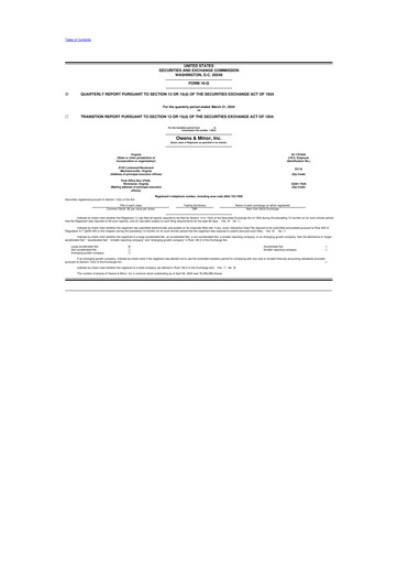 Thumbnail Owens & Minor

 10-Q Quarterly Report FY2024 