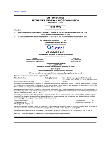 Thumbnail CryoPort 10-Q Quarterly Report FY2024 
