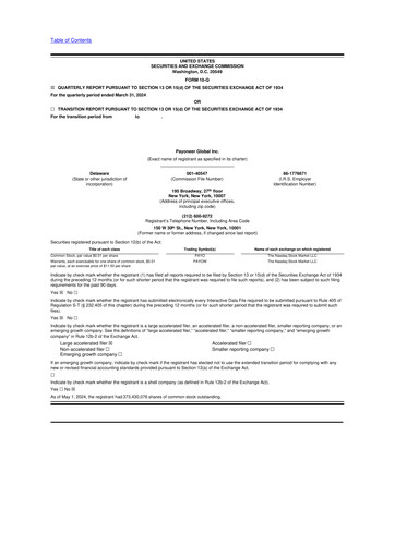 Thumbnail Payoneer 10-Q Quarterly Report FY2024 