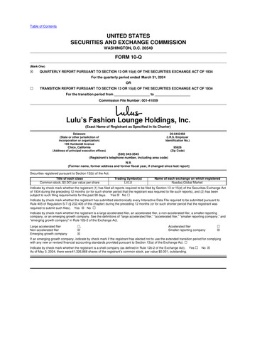 Thumbnail Lulu's Fashion Lounge 10-Q Quarterly Report FY2024 