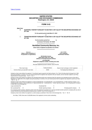 Thumbnail Northeast Community Bancorp 10-Q Quarterly Report FY2024 