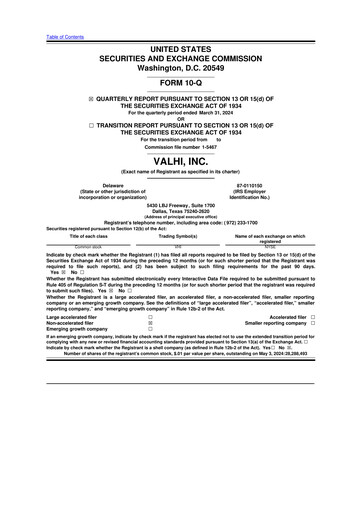 Thumbnail Valhi 10-Q Quarterly Report FY2024 