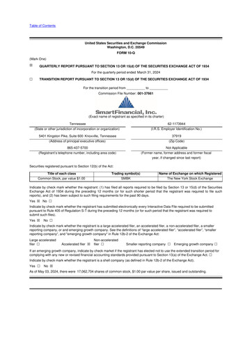 Thumbnail SmartFinancial (SmartBank) 10-Q Quarterly Report FY2024 