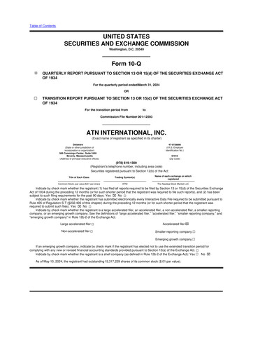 Thumbnail ATN International 10-Q Quarterly Report FY2024 
