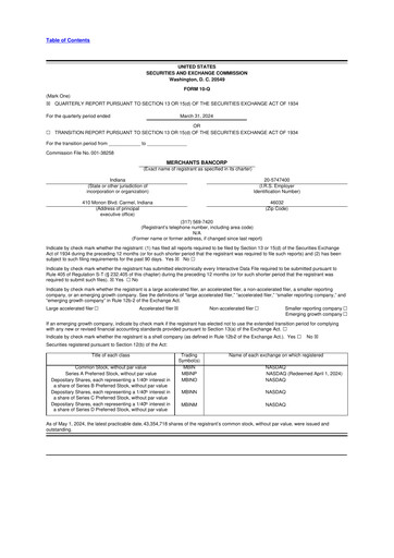 Thumbnail Merchants Bancorp 10-Q Quarterly Report FY2024 
