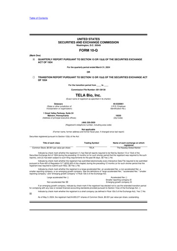 Vorschaubild TELA Bio 10-Q Quartalsbericht 2024 