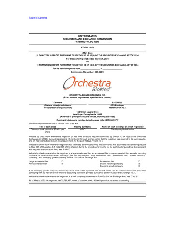 Vorschaubild Orchestra BioMed  10-Q Quartalsbericht  