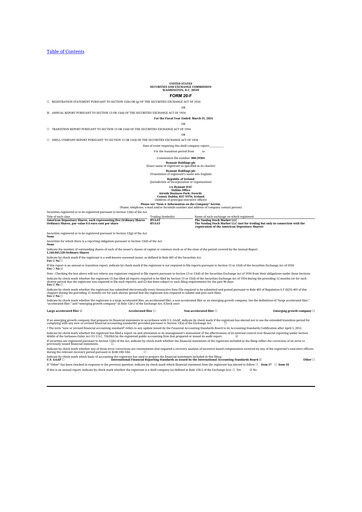 Thumbnail Ryanair 20-F Annual Report 2024