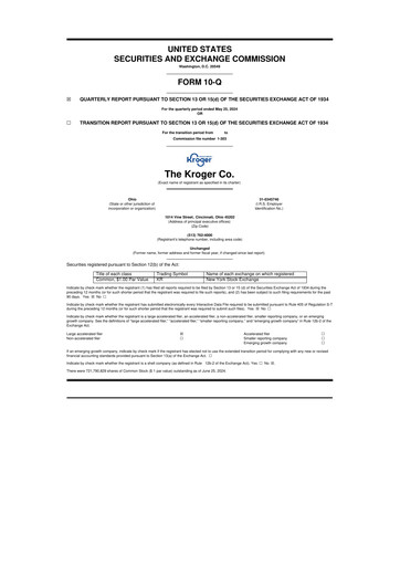 Vorschaubild Kroger 10-Q Quartalsbericht 2024 