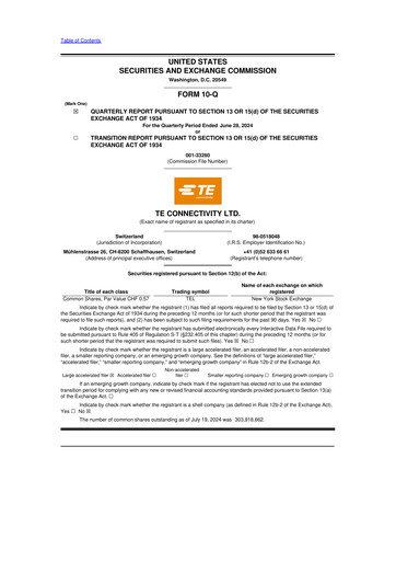 Thumbnail TE Connectivity
 10-Q Quarterly Report FY2024 