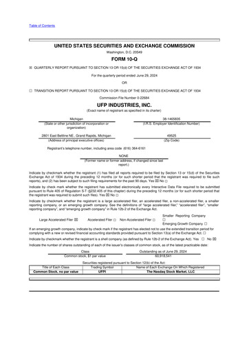 Thumbnail UFP Industries
 10-Q Quarterly Report FY2024 