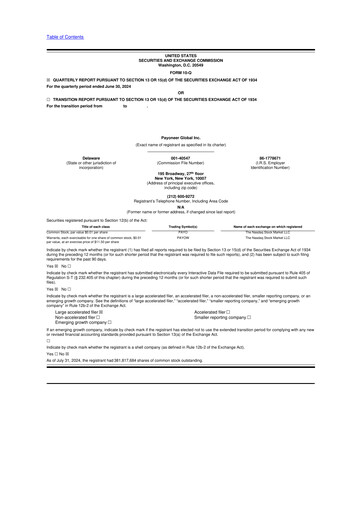 Thumbnail Payoneer 10-Q Quarterly Report FY2024 