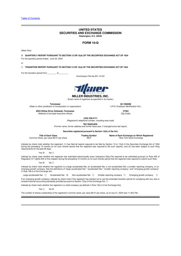 Thumbnail Miller Industries 10-Q Quarterly Report FY2024 