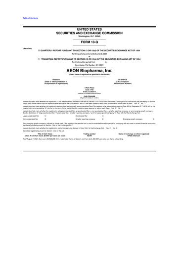 Thumbnail AEON Biopharma 10-Q Quarterly Report FY2024 