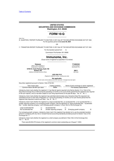 Thumbnail Immunome 10-Q Quarterly Report FY2024 