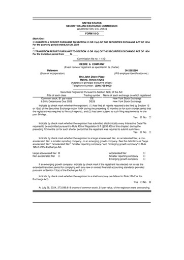 Thumbnail Deere & Company (John Deere) 10-Q Quarterly Report FY2024 