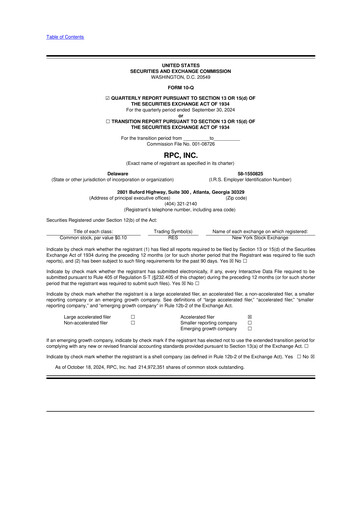 Miniature RPC, Inc. 10-Q Rapport trimestriel 2024 