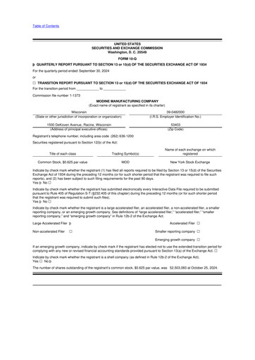 Thumbnail Modine Manufacturing
 10-Q Quarterly Report FY2025 
