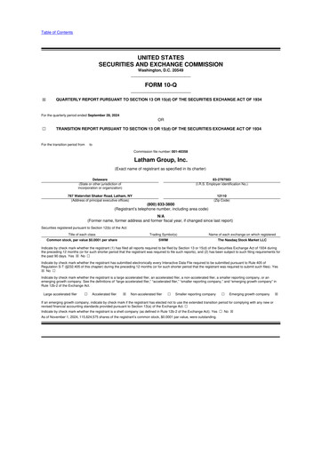 Thumbnail Latham Group 10-Q Quarterly Report FY2024 