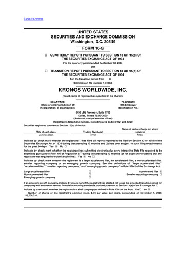 Thumbnail Kronos Worldwide 10-Q Quarterly Report FY2024 