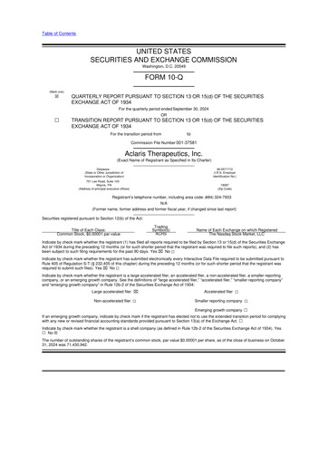 Thumbnail Aclaris Therapeutics 10-Q Quarterly Report FY2024 