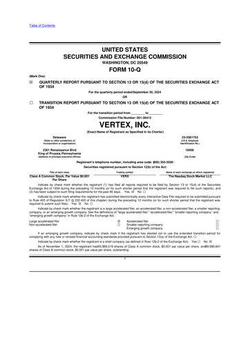 Thumbnail Vertex 10-Q Quarterly Report FY2024 