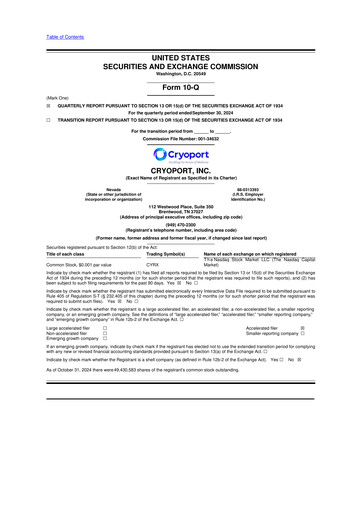 Thumbnail CryoPort 10-Q Quarterly Report FY2024 