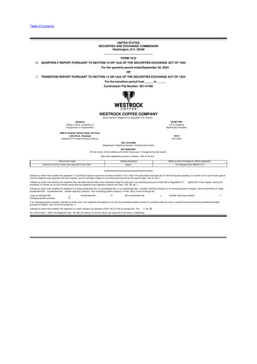 Vorschaubild Westrock Coffee 10-Q Quartalsbericht 2024 