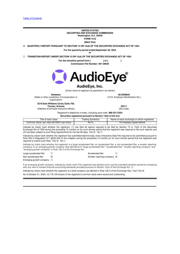 Thumbnail AudioEye 10-Q Quarterly Report FY2024 