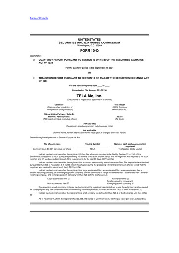 Vorschaubild TELA Bio 10-Q Quartalsbericht 2024 