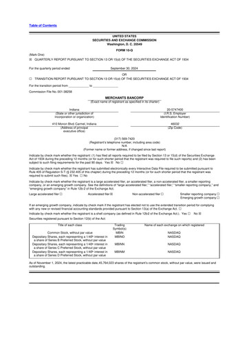Thumbnail Merchants Bancorp 10-Q Quarterly Report FY2024 