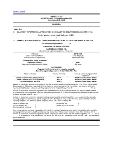 Thumbnail Ramaco Resources
 10-Q Quarterly Report FY2024 