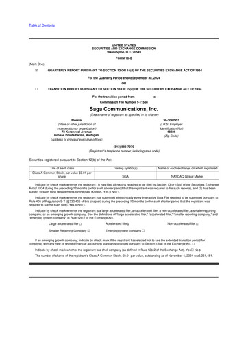 Thumbnail Saga Communications 10-Q Quarterly Report FY2024 